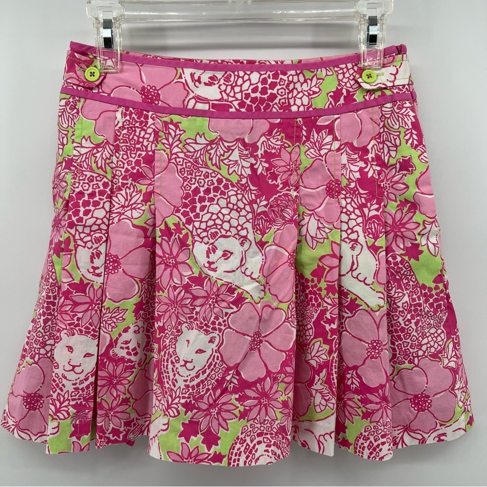 Lilly pulitzer vintage white label skort pink green size 0